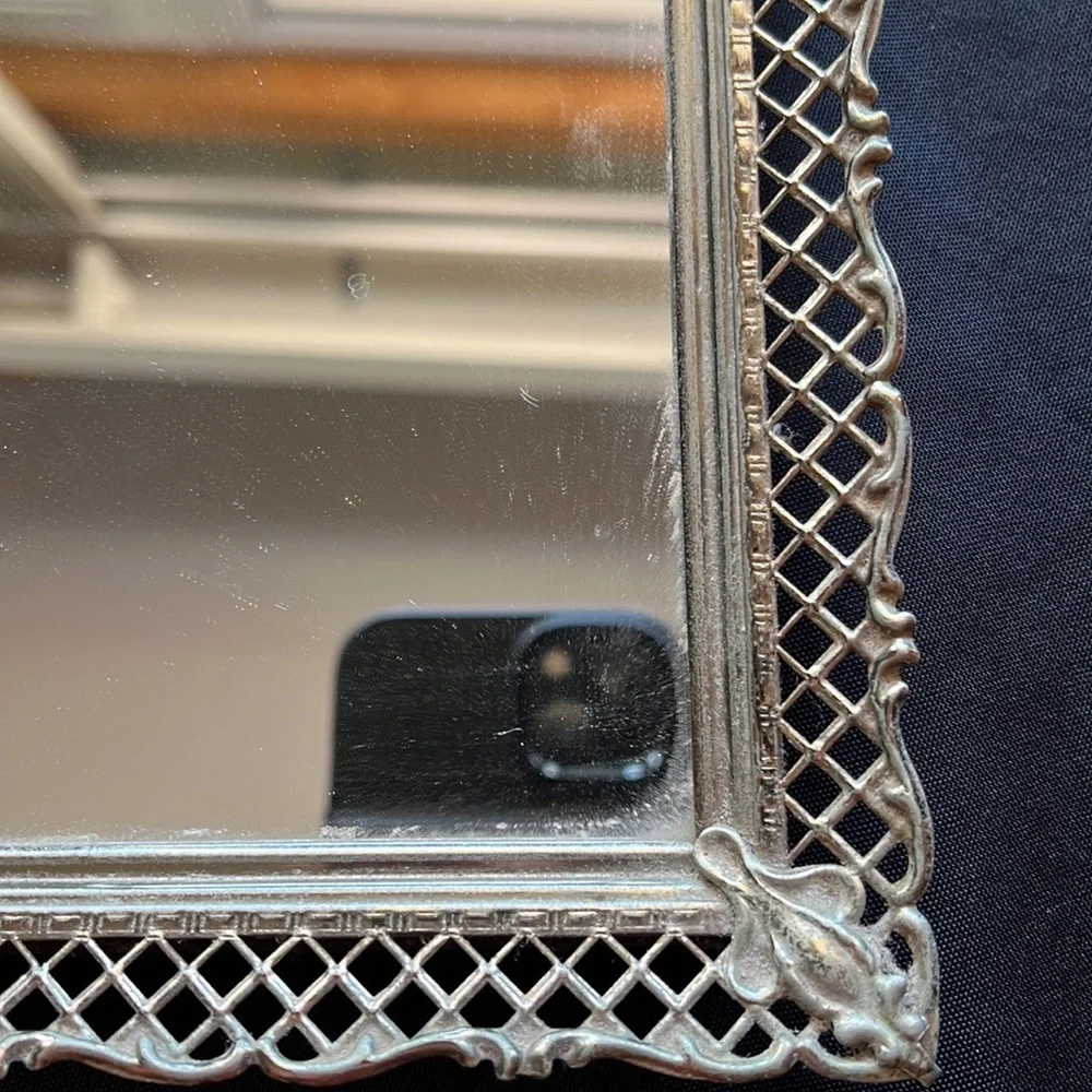 Vintage Vanity~Dresser Mirror~Tray Gold Tone Filagree